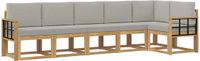 vidaXL - Acacia Houten Buitenbank Set 6-delig Wit en Lichtgrijs