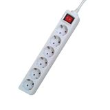 Blendend Duitse 3-voudige stekkerdoos met schakelaar, 1,5 m, 3G, 1,0 mm², wit