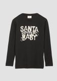 s.Oliver - Kinder Top met lange mouwen en kerstprint - Zwart