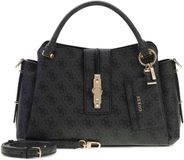 GUESS Yvonne Logo Girlfriend Satchel Coal Logo donkergrijs