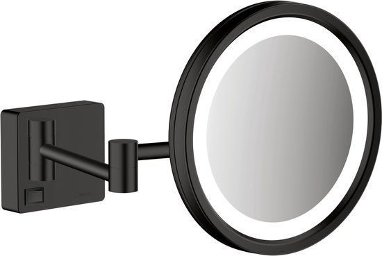 Hansgrohe AddStoris LED Scheerspiegel - Mat Zwart - Rond