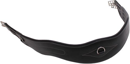 QHP Singel leder met luxe stiksel - Black - 125