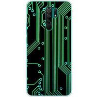 Xiaomi Redmi 9 Bedrukt siliconen hoesje Texture circuit geek