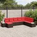 Prolenta Maison Exclusive - Ensemble de canapé de jardin pour 8 personnes, en résine tressée, coloris marron et rouge