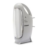 VELAMP oplaadbare LED-noodlamp 350 lumen, draagbare noodverlichting met 2 SMD LED-buizen, USB-C, vervangbare Li-ionbatterijen, batterijduur tot 5 uur, 4000K, grijs
