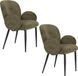 Housecraft Living Alaz Eetkamerstoelen Armleuning Groen - Set van 2