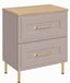 3xE living Armoire de salle de bain 60 cm, cachemire/chêne clair, pieds dorés, Classic