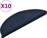 vidaXL Tapis d'escalier auto-adhésifs 10 pièces 56x17x3 cm bleu marine demi-rond