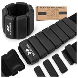 Bodytone Flex Poids réglables pour poignets et chevilles pour le fitness, 2 x 900g, noir