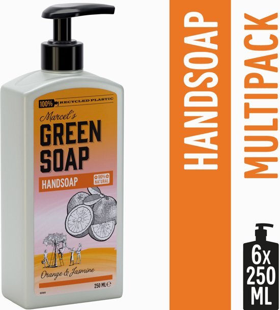 Marcel Green Soap Marcel's Green Soap Handzeep Sinaasappel & Jasmijn - 6 x 250 ml