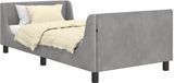 vidaXL Kinderen bedframe met hoofdboard Lichtgrijs 80 x 200 cm Fluweel