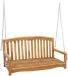 vidaXL Schommelbank met schelpvorm 114 x 60 x 60,5 cm Massief Teakhout Bruin