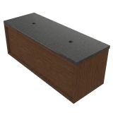 Saniclass Holz Frame Badkamermeubelset - 120x45x43cm - Noche basalten wastafelblad gepolijst - 1 wasbak - zonder kraangat - 1 lade - mat walnut pure (hout) SW1420774/SW728238