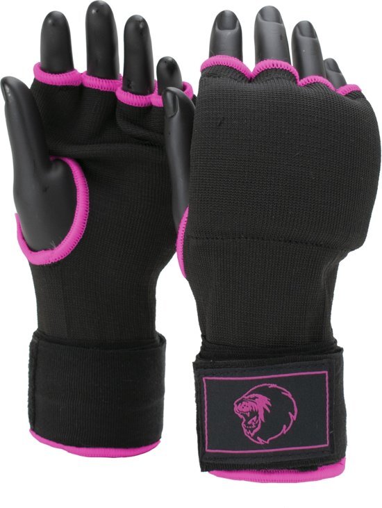 Super Pro Combat Gear Binnenhandschoenen Met Bandage Zwart/Roze Extra Extra Small