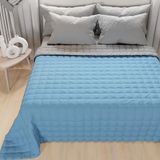 PETTI Artigiani Italiani - Quilt voor eenpersoonsbed, licht dekbed, tweezijdig, sprei, licht zomerdekbed, lichtblauw-grijs