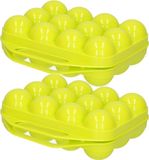 Plasticforte Eierdoos - 2x - organisateur de réfrigérateur porte-œufs - 12 œufs - vert - plastique - 20 x 19 cm
