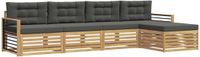 vidaXL - Bank loungeset - 5 zitplekken - Wit en antracietkleurig - Polyester