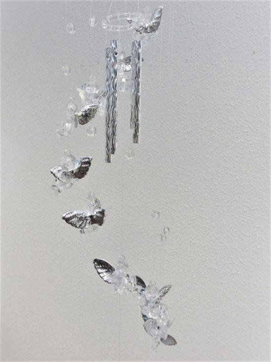 Dragon Euro Trade Engelen Windgong Zilver Wit 70cm