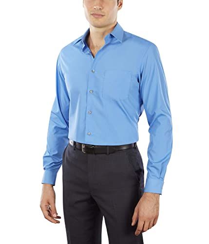 Van Heusen Herenoverhemd getailleerd poplin effen - Pacifico - 18 Neck / 36-37 Sleeve
