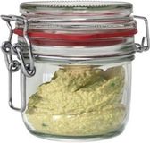 Merkloos Weckpot/inmaakpot - glas - 125 ml - met beugelsluiting - transparant
