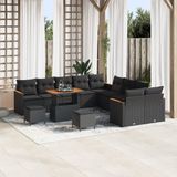 vidaXL Banc de jardin noir poly rotin