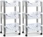 Plasticforte keukentrolley - 2x stuks - 3 laags - kunststof - wit - 40 x 65 cm - opslag rekjes