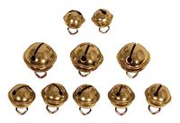 Rayher Metalen belletjes mix, goud, bolvormig, zakje 10 stuks gesorteerd, 11 mm ø, 15 mm ø, 19 mm ø