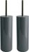 MSV Porto Toiletborstel met houder - 2 stuks - donkergrijs - 38 cm