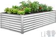 Latios Lit surélevé - Bac de jardin en métal - 240 x 120 x 62 cm - Argent