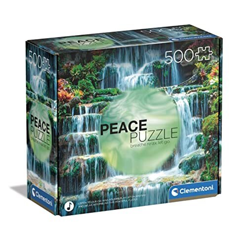 Clementoni - Peace The Waterfall 500 Made in Italy, 500 delen landschappen, ontspannende puzzel, plezier voor volwassenen, meerkleurig, medium, 35117