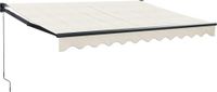 vidaXL Markise ausziehbar, cremefarben, 3x2,5 Meter, Stoff und Aluminium