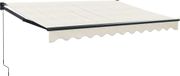 vidaXL Uitschuifbare markies, crème kleur, 3x2,5 meter, stof en aluminium