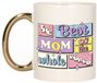 Bellatio Decorations Cadeau koffie/thee mok - de beste mam - van de wereld - goud - 300 ml - keramiek