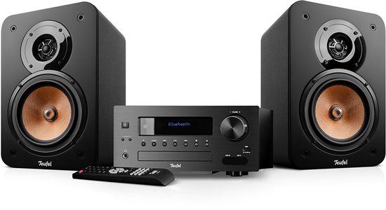 Teufel ULTIMA 20 KOMBO 2 - Premium compacte stereo installatie met 2-kanaals hifi-boekenplankspeakers - Bluetooth aptX, CD-speler en FM/DAB+ radio - zwart