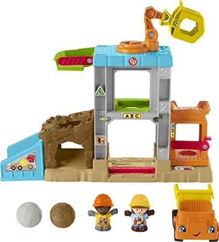 Fisher-Price Little People Load Up ‘n Learn Construction Site, musical playset with dump truck for toddlers and preschool kids ages 18 months to 5 years