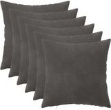 vidaXL Kussensloop 6 stuks HEERLEN Donkergrijs 45 x 45 cm Fluweel