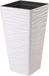 Form Plastic Plantenpot/bloempot Sahara Dunes - kunststof - wit - D35 x H64 cm - met binnenpot