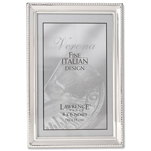 Lawrence Frames Gepolijst zilveren plaat 4x6 fotolijst - Bead Border Design