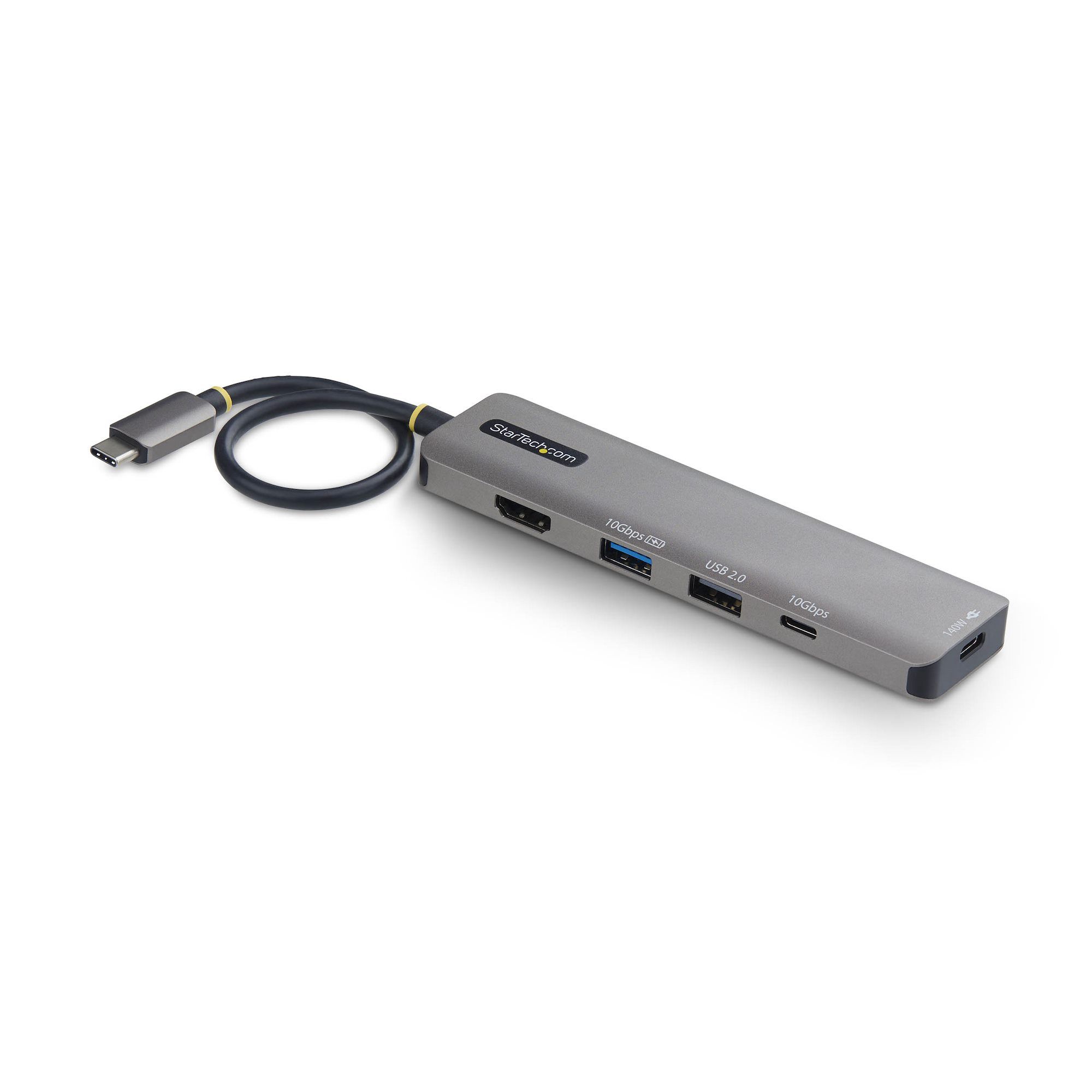 StarTech.com USB-C naar HDMI Multiport Adapter met 140W PD Charging, 4K 60Hz, USB 10Gbps Hub, 1x USB 2.0 Port, Type-C Mini Dock