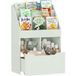 Petite bibliothèque pour enfants avec étagères et tiroir en MDF, 60x29.9x90cm, vert