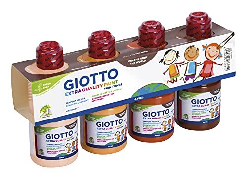 Giottos - Tempera Pronta Skin Tones kwaliteit extra 4 x 250 ml, huidskleur, 542800