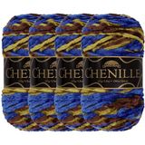 JubileeYarn Chenille Garen - Kamgaren Polyester - 100g/Skein - Asgard - 4 strengen