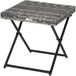 Cosy Chic Table basse pliante de jardin 40x40x40cm Métal Époxy Résine tressée imitation rotin gris
