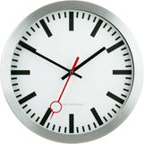 EUROTIME Radiografische Wandklok - Stripe - 30 cm - Luxe - Zilver