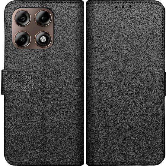 Just in Case hoesje geschikt voor Motorola Edge 70 Pro Hoesje met Pasjeshouder - Bookcase Classic - Zwart