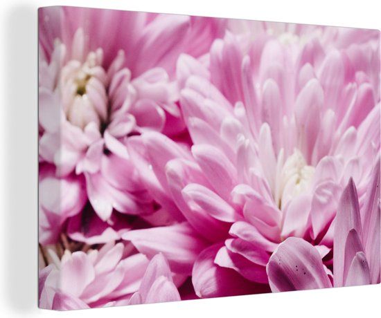 OneMillionCanvasses Canvas schilderij 180x120 cm - Bloemen - Roze - Modern - Muurdecoratie