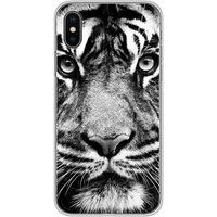 1001 coques Apple iPhone XS Max Tigre blanc et noir Bedrukt siliconen hoesje