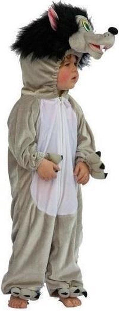 Pluche wolf kostuum voor kinderen 116 - groen