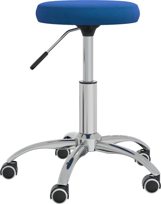 vidaXL Eetkamerstoel fluweel blauw