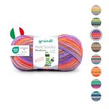 Gründl Hot Socks Madena sokkenwol, 75% scheerwol, 25% polyamide, 100g, tutti-frutti-mix